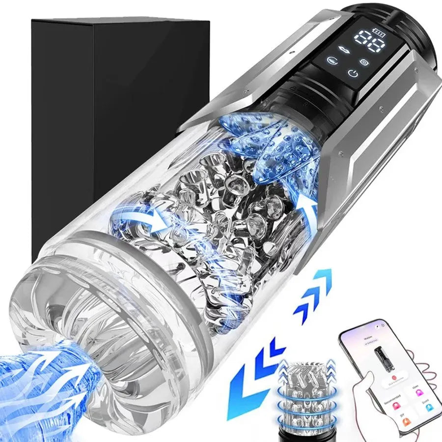 Telescopic Rotation Masturbator Cup Vagina Masturbation Blowjob Adults Sex Toys for Men Male Piston Automatic Mastubator