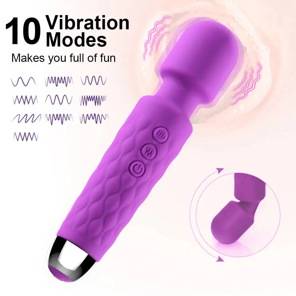 10 Modes G spot Clitoris Vibrator Stimulator Adult Supplies for Women Powerful Clit Massager AV Magic-Wand Female Erotic Sex Toy