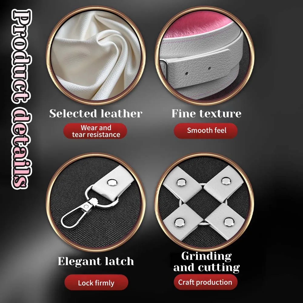 Sex Toys For Woman Couples Handcuffs Set BDSM Bondage Gear Bed Restraints Rope Strap Adult Game Wrists Neck Cuffs & Eye Mask