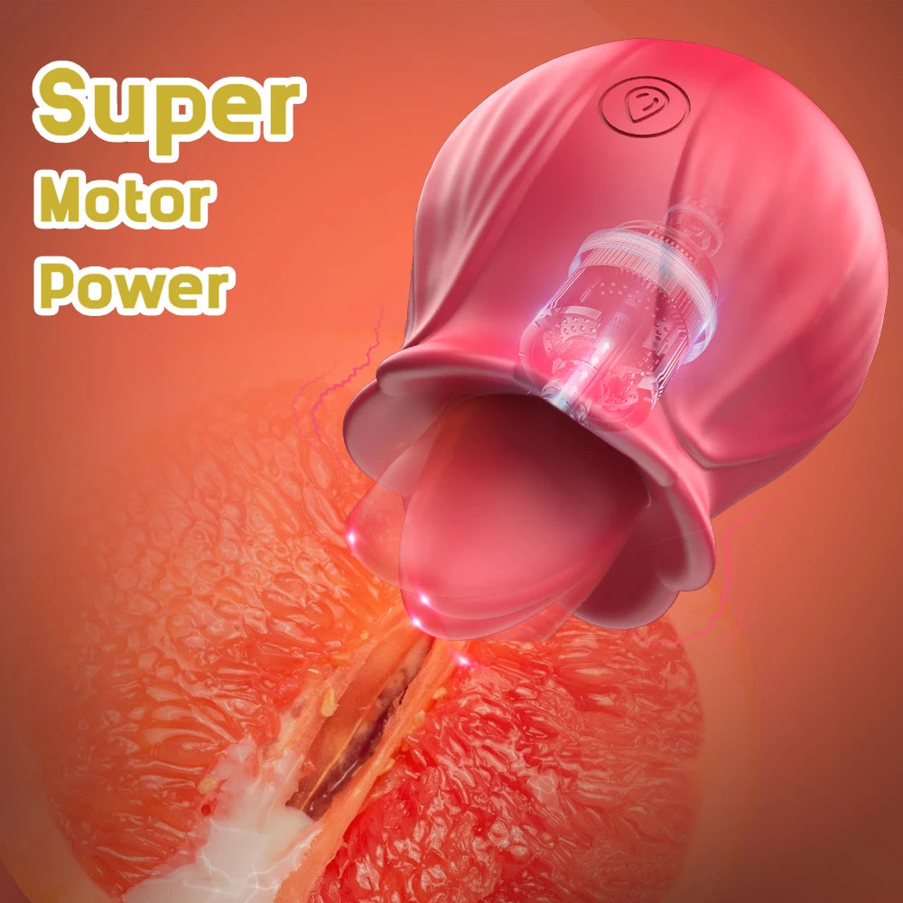 Rose Shape Clitoris Sucking Vibrator Tongue Licking Nipple Anal Stimulator Fast Orgasm Women Masturbator Lesbian Sex Toys 1pc