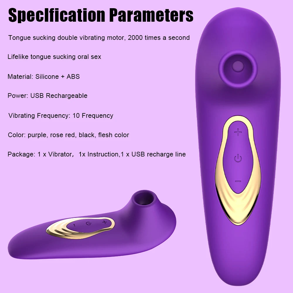 Powerful Suction Cup Clitoral Sucking Vibrator Clitoral Nipple Oral Vacuum Stimulating Massager for Female Masturbation Sex Toy