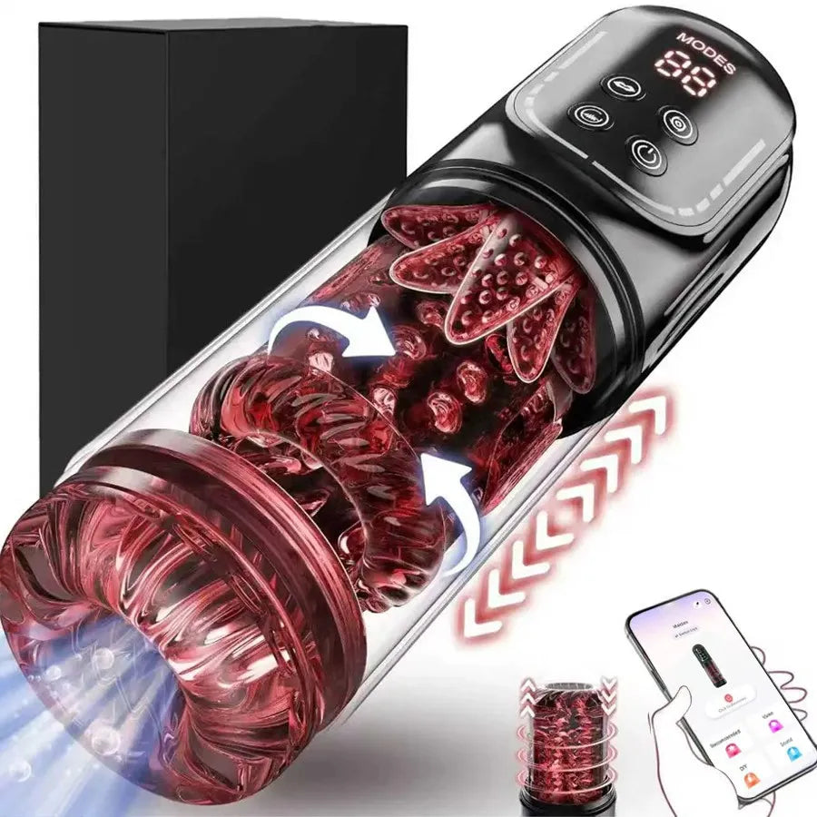 Telescopic Rotation Masturbator Cup Vagina Masturbation Blowjob Adults Sex Toys for Men Male Piston Automatic Mastubator